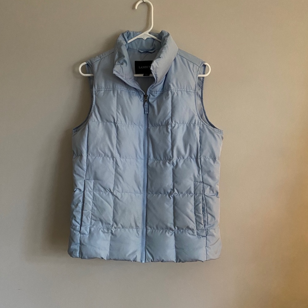 Lands End baby blue puffer vest
